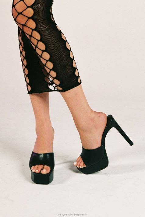 vrouwen Jeffrey Campbell gaan-glam zwart V2LZ1666 muilezel met hakken