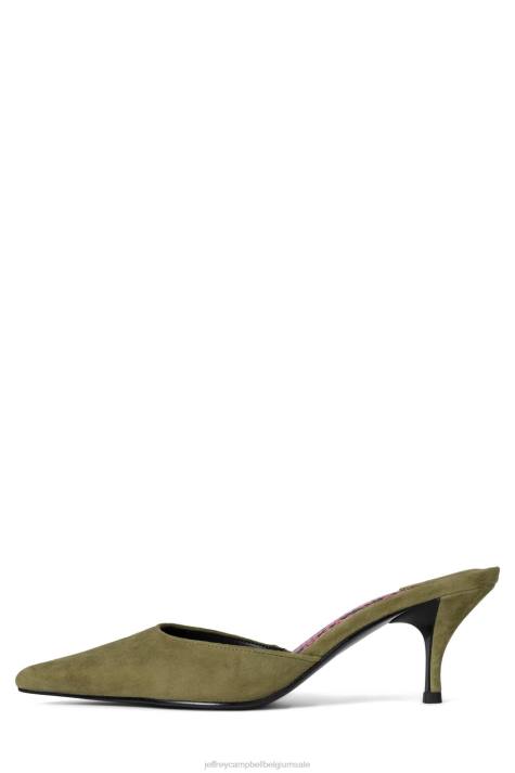 vrouwen Jeffrey Campbell operatief groene suède roze slang V2LZ1699 muilezel met hakken