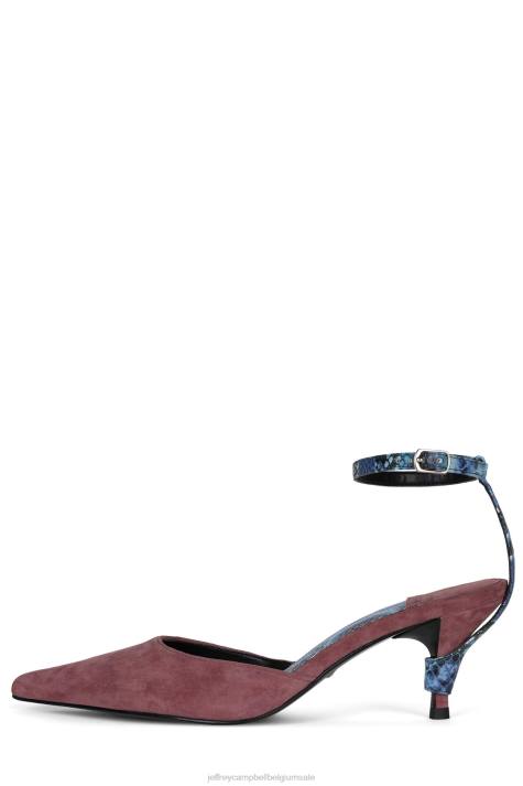 vrouwen Jeffrey Campbell operatief roze suède blauwe slang V2LZ1700 muilezel met hakken