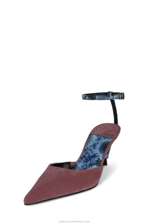 vrouwen Jeffrey Campbell operatief roze suède blauwe slang V2LZ1700 muilezel met hakken