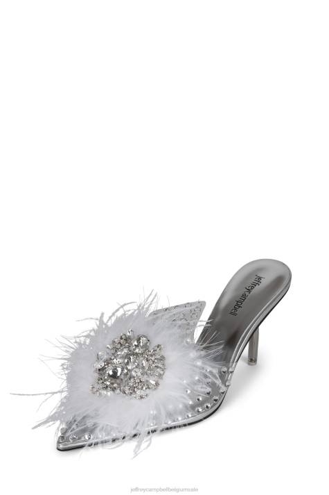 vrouwen Jeffrey Campbell pixie-f wit helder vinyl V2LZ1668 muilezel met hakken