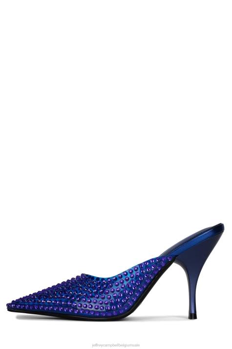 vrouwen Jeffrey Campbell romantisch blauwe combi V2LZ1708 muilezel met hakken