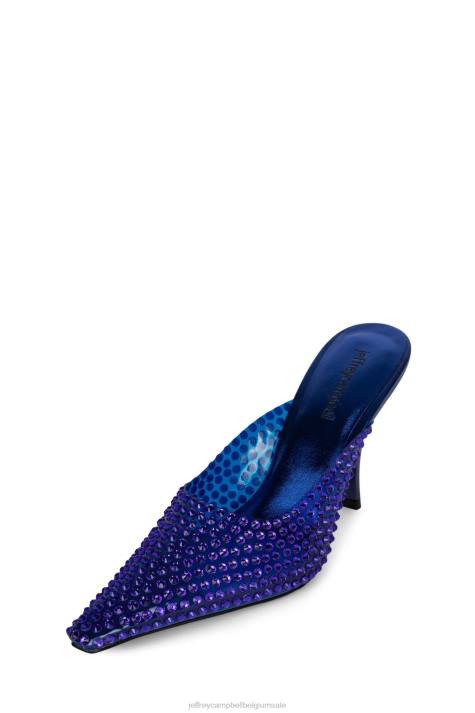 vrouwen Jeffrey Campbell romantisch blauwe combi V2LZ1708 muilezel met hakken