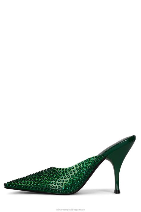 vrouwen Jeffrey Campbell romantisch groene combi V2LZ1710 muilezel met hakken