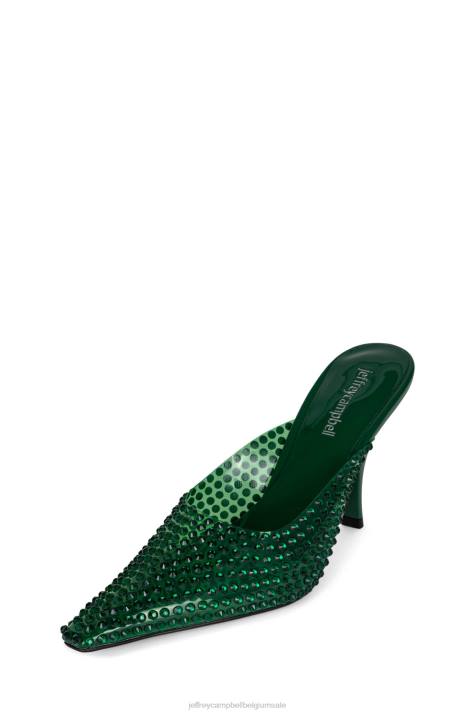 vrouwen Jeffrey Campbell romantisch groene combi V2LZ1710 muilezel met hakken