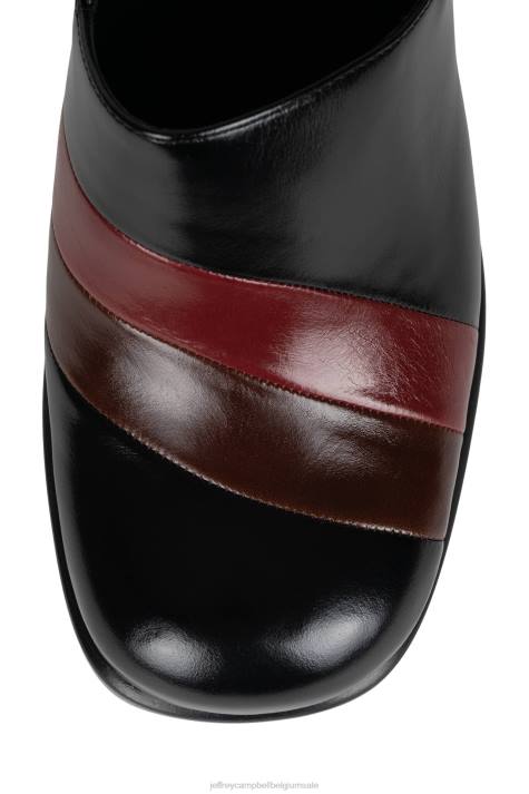 vrouwen Jeffrey Campbell roxanna zwartbruine combi V2LZ1706 muilezel met hakken