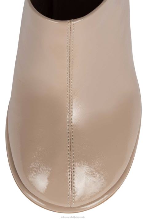 vrouwen Jeffrey Campbell schuine standen taupe gekreukt patent V2LZ1720 muilezel met hakken