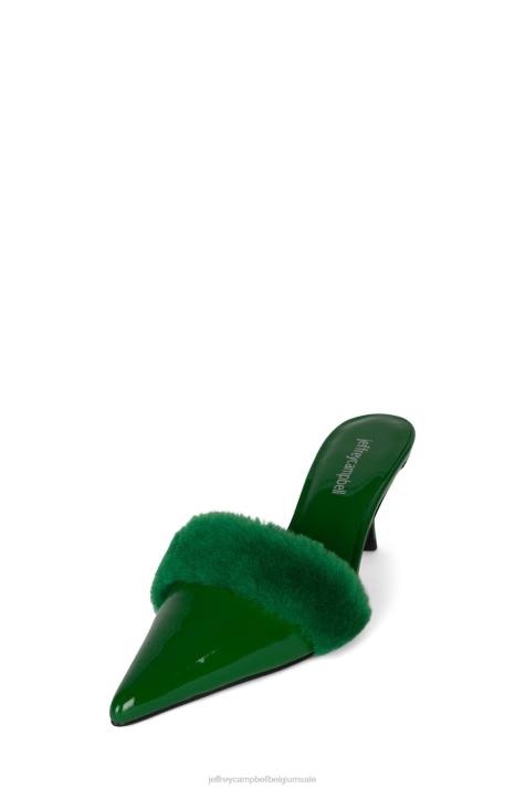 vrouwen Jeffrey Campbell smaakvol groene patentcombinatie V2LZ1703 muilezel met hakken
