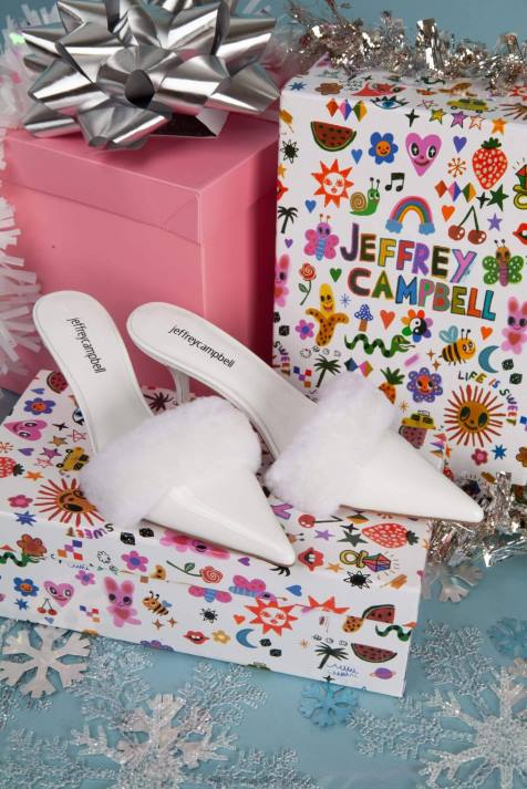 vrouwen Jeffrey Campbell smaakvol witte lakcombinatie V2LZ1701 muilezel met hakken