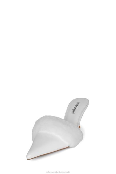 vrouwen Jeffrey Campbell smaakvol witte lakcombinatie V2LZ1701 muilezel met hakken
