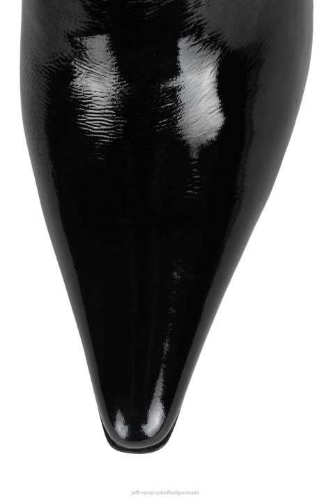 vrouwen Jeffrey Campbell stijlvol zwart gekreukt patent V2LZ1682 muilezel met hakken