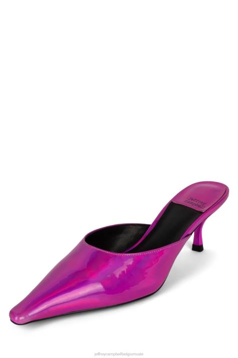 vrouwen Jeffrey Campbell verfijnd fuchsia iriserend V2LZ1717 muilezel met hakken