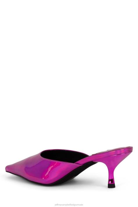 vrouwen Jeffrey Campbell verfijnd fuchsia iriserend V2LZ1717 muilezel met hakken