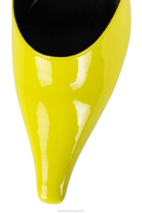 vrouwen Jeffrey Campbell verfijnd geel patent V2LZ1713 muilezel met hakken