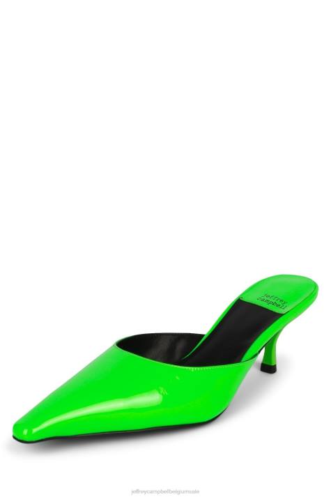 vrouwen Jeffrey Campbell verfijnd helder groen patent V2LZ1716 muilezel met hakken