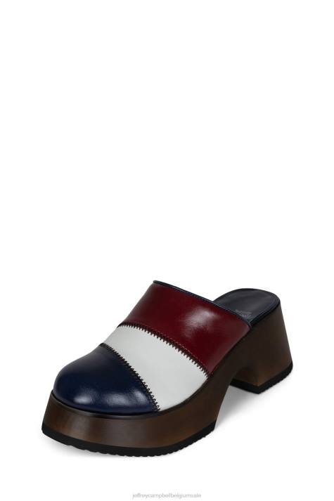 vrouwen Jeffrey Campbell verstopt rood Wit blauw V2LZ1724 muilezel met hakken