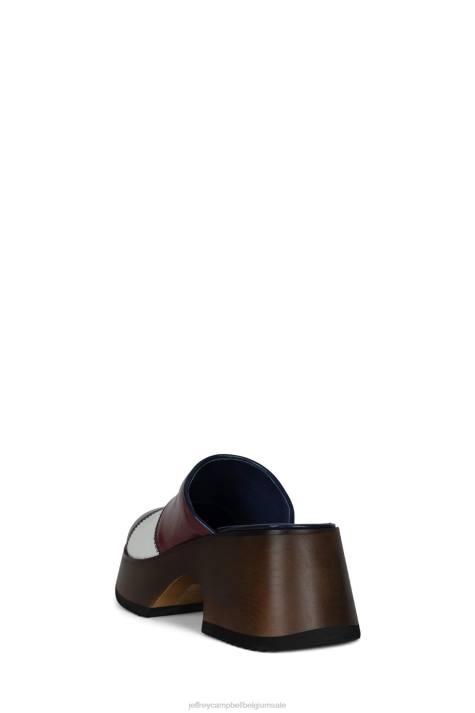 vrouwen Jeffrey Campbell verstopt rood Wit blauw V2LZ1724 muilezel met hakken