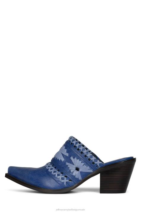 vrouwen Jeffrey Campbell weeft blauwe combi V2LZ1728 muilezel met hakken
