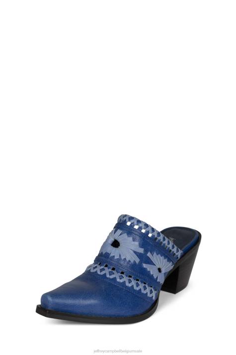vrouwen Jeffrey Campbell weeft blauwe combi V2LZ1728 muilezel met hakken