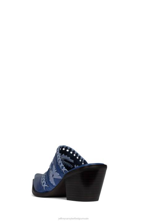 vrouwen Jeffrey Campbell weeft blauwe combi V2LZ1728 muilezel met hakken