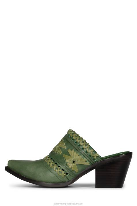vrouwen Jeffrey Campbell weeft groene combi V2LZ1726 muilezel met hakken