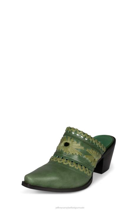 vrouwen Jeffrey Campbell weeft groene combi V2LZ1726 muilezel met hakken
