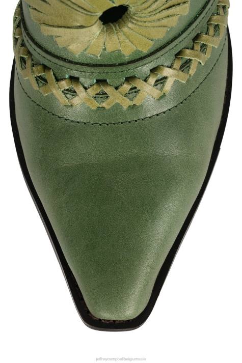 vrouwen Jeffrey Campbell weeft groene combi V2LZ1726 muilezel met hakken