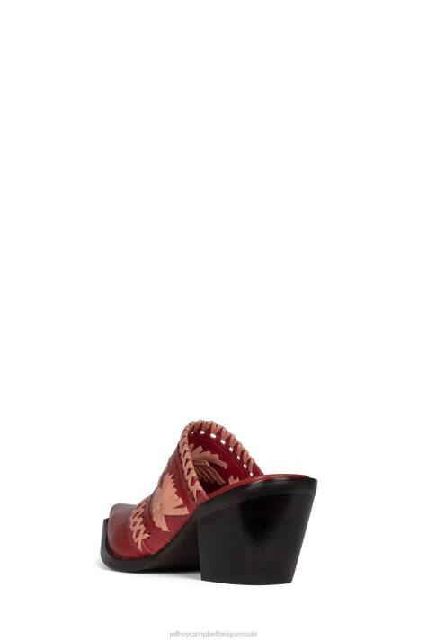 vrouwen Jeffrey Campbell weeft rode combi V2LZ1727 muilezel met hakken