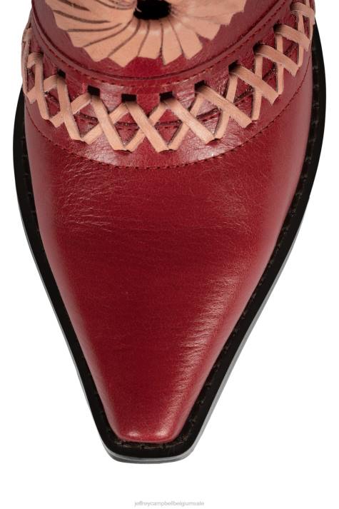 vrouwen Jeffrey Campbell weeft rode combi V2LZ1727 muilezel met hakken