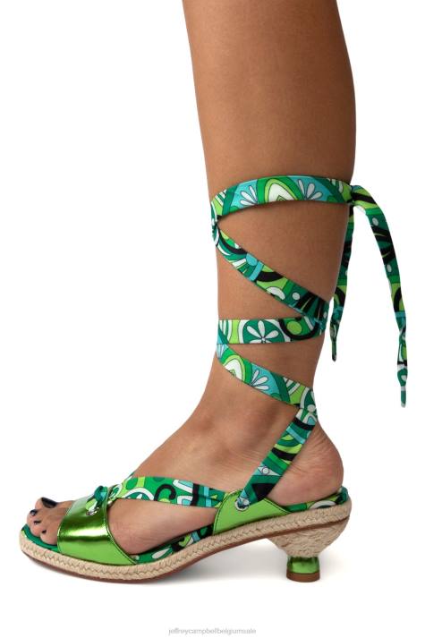 vrouwen Jeffrey Campbell Galapagos groen metallic multi V2LZ1426 sandaal met hak