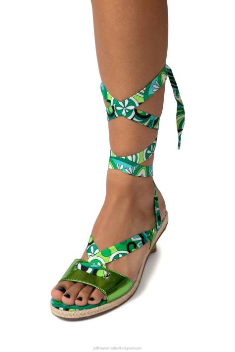 vrouwen Jeffrey Campbell Galapagos groen metallic multi V2LZ1426 sandaal met hak