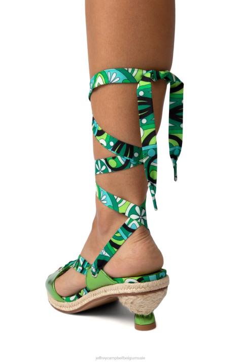 vrouwen Jeffrey Campbell Galapagos groen metallic multi V2LZ1426 sandaal met hak