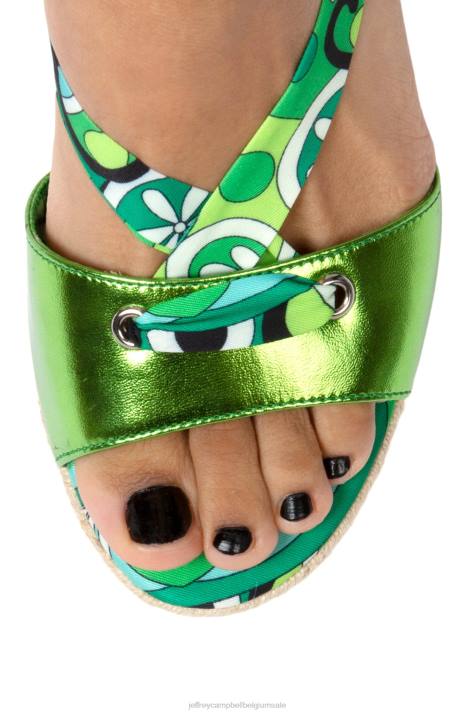 vrouwen Jeffrey Campbell Galapagos groen metallic multi V2LZ1426 sandaal met hak
