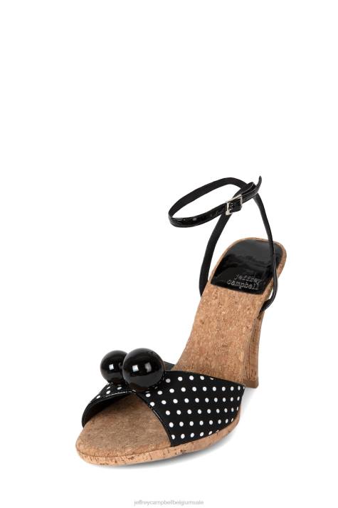 vrouwen Jeffrey Campbell POM Pom zwarte stip V2LZ1461 sandaal met hak