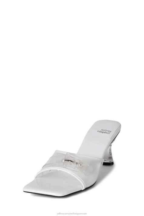 vrouwen Jeffrey Campbell aanspannen wit helder V2LZ1443 sandaal met hak