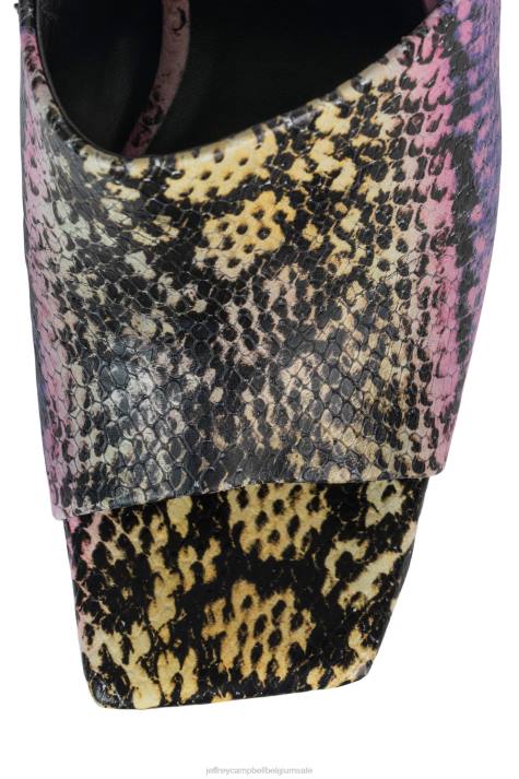 vrouwen Jeffrey Campbell beïnvloeder paars gele slang V2LZ1521 sandaal met hak