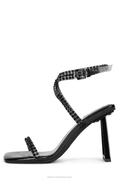 vrouwen Jeffrey Campbell begunstigd zwart V2LZ1508 sandaal met hak
