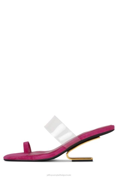 vrouwen Jeffrey Campbell berekenen fuchsia suède goud V2LZ1467 sandaal met hak