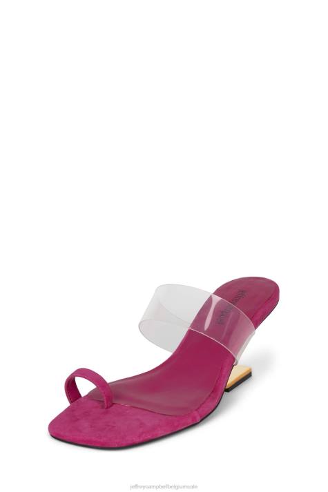 vrouwen Jeffrey Campbell berekenen fuchsia suède goud V2LZ1467 sandaal met hak