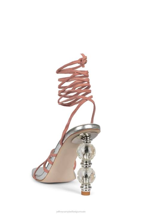 vrouwen Jeffrey Campbell bijouxx-2 roze suède zilver V2LZ1614 sandaal met hak