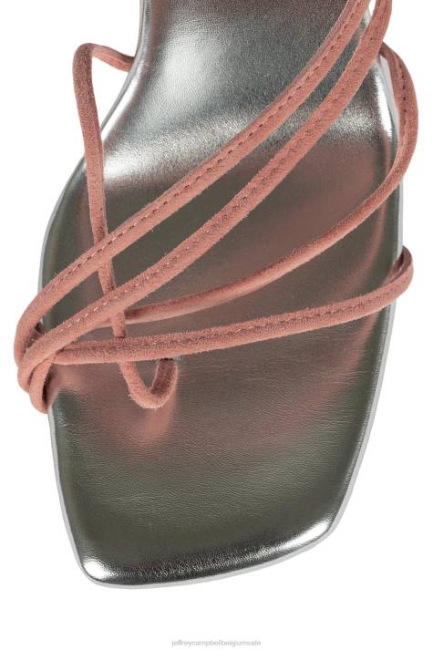 vrouwen Jeffrey Campbell bijouxx-2 roze suède zilver V2LZ1614 sandaal met hak