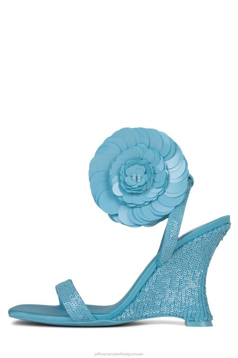 vrouwen Jeffrey Campbell bloemenlijn aqua pailletten V2LZ1550 sandaal met hak