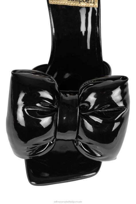 vrouwen Jeffrey Campbell buig neer zwart patent goud V2LZ1533 sandaal met hak