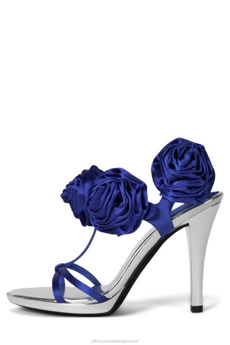 vrouwen Jeffrey Campbell camelia blauw zilver V2LZ1431 sandaal met hak