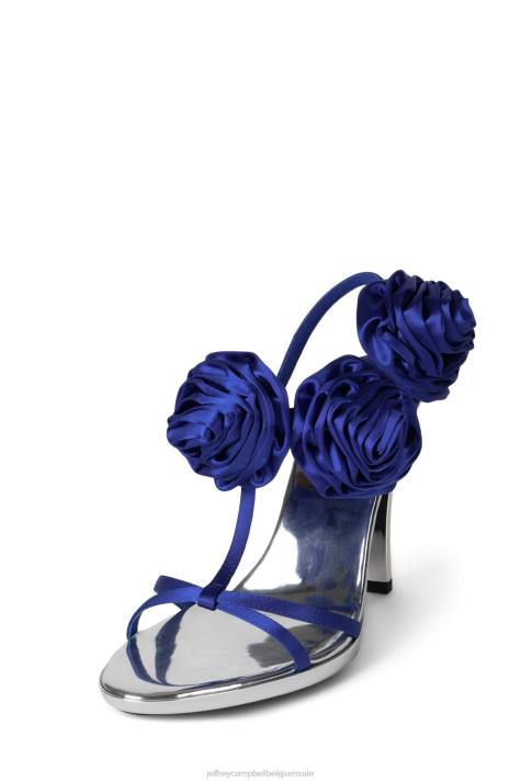 vrouwen Jeffrey Campbell camelia blauw zilver V2LZ1431 sandaal met hak