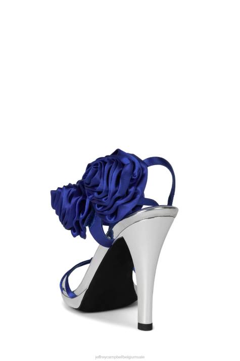vrouwen Jeffrey Campbell camelia blauw zilver V2LZ1431 sandaal met hak