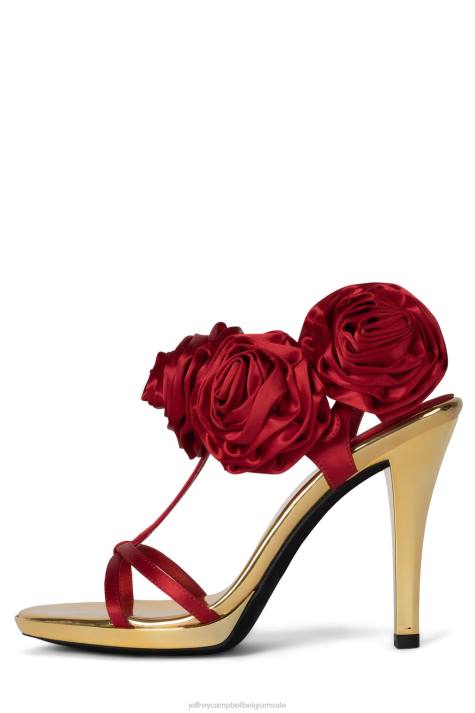 vrouwen Jeffrey Campbell camelia rood goud V2LZ1432 sandaal met hak