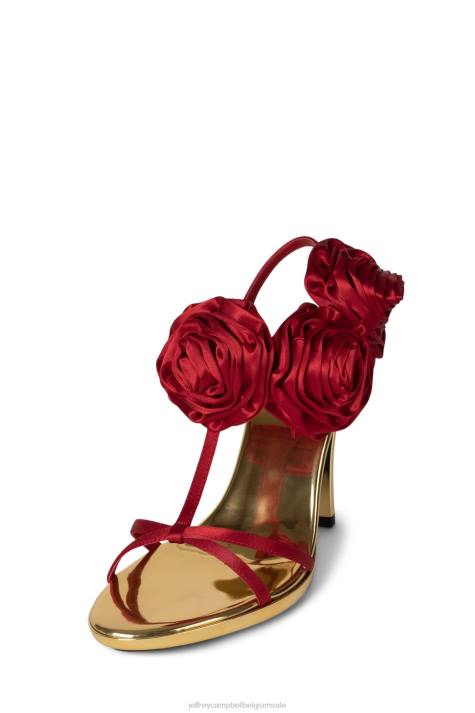 vrouwen Jeffrey Campbell camelia rood goud V2LZ1432 sandaal met hak