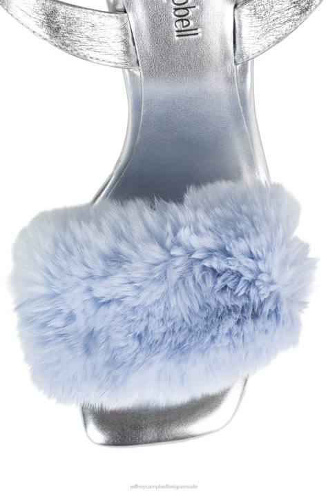 vrouwen Jeffrey Campbell charmeur zilver blauw V2LZ1516 sandaal met hak