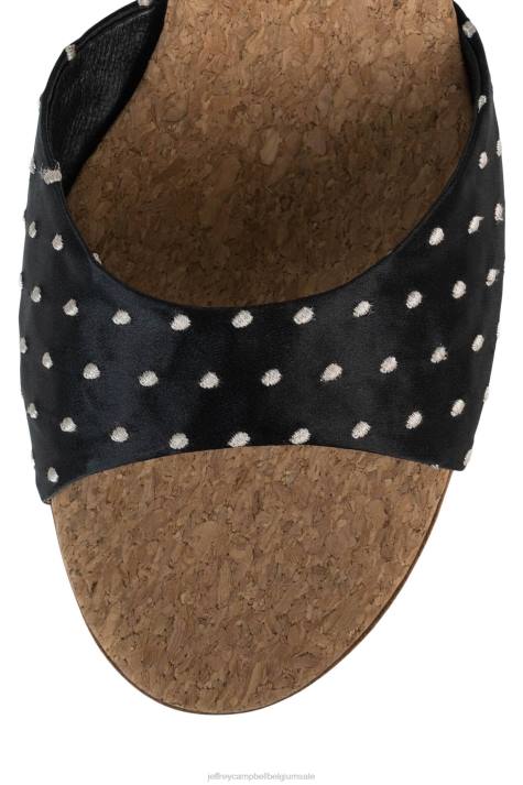 vrouwen Jeffrey Campbell chartreux kurk met zwarte stippen V2LZ1414 sandaal met hak